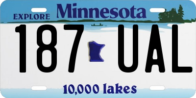 MN license plate 187UAL