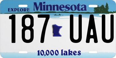 MN license plate 187UAU