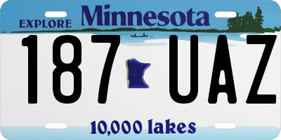 MN license plate 187UAZ