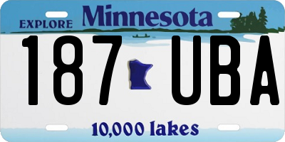 MN license plate 187UBA