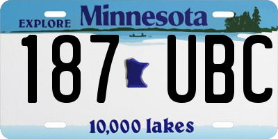 MN license plate 187UBC
