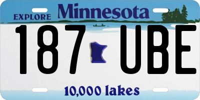 MN license plate 187UBE