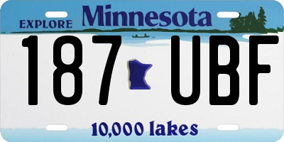 MN license plate 187UBF