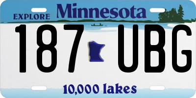 MN license plate 187UBG