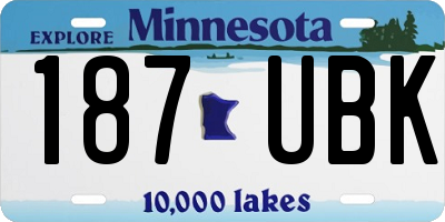 MN license plate 187UBK