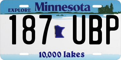 MN license plate 187UBP