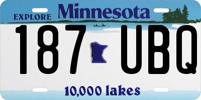 MN license plate 187UBQ