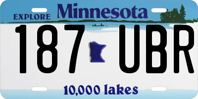 MN license plate 187UBR