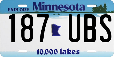 MN license plate 187UBS