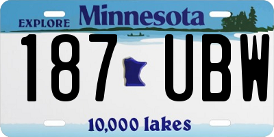 MN license plate 187UBW