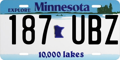 MN license plate 187UBZ