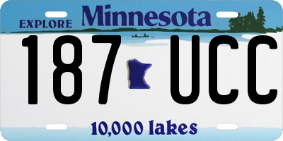 MN license plate 187UCC