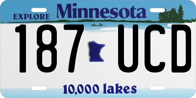 MN license plate 187UCD