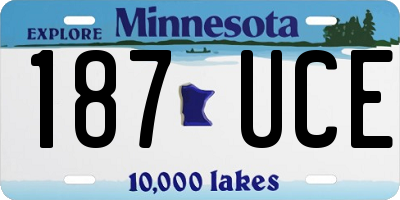 MN license plate 187UCE