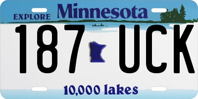 MN license plate 187UCK
