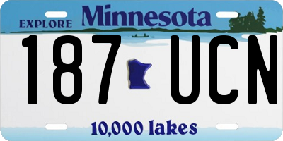 MN license plate 187UCN