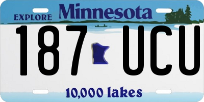 MN license plate 187UCU