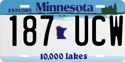 MN license plate 187UCW