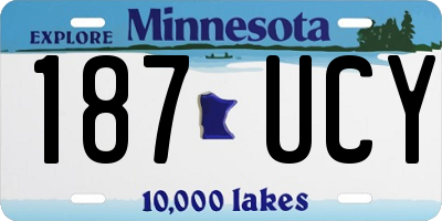 MN license plate 187UCY