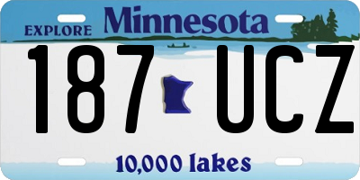 MN license plate 187UCZ
