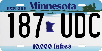 MN license plate 187UDC