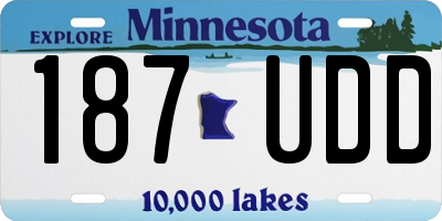 MN license plate 187UDD