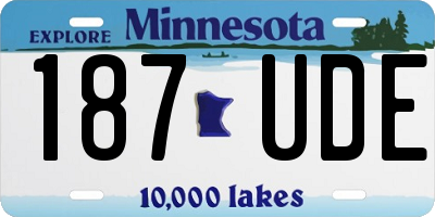 MN license plate 187UDE