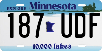 MN license plate 187UDF