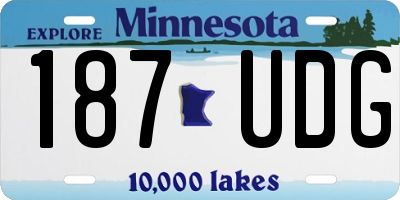 MN license plate 187UDG