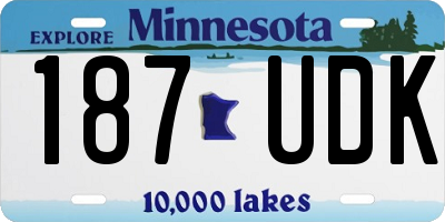 MN license plate 187UDK