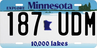 MN license plate 187UDM