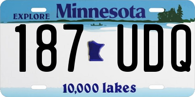 MN license plate 187UDQ