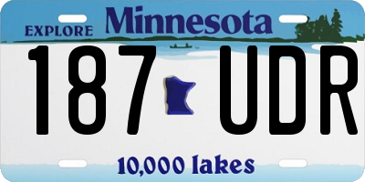 MN license plate 187UDR