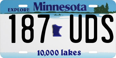 MN license plate 187UDS