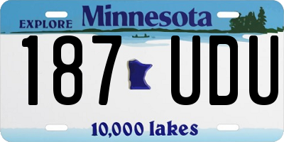 MN license plate 187UDU