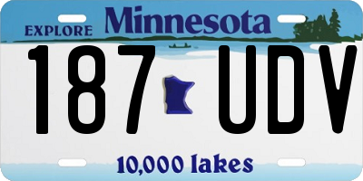 MN license plate 187UDV