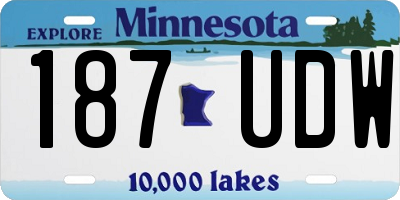 MN license plate 187UDW