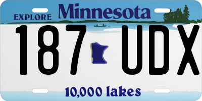 MN license plate 187UDX