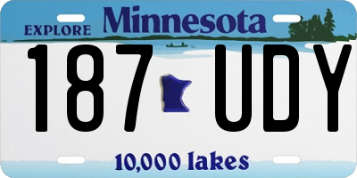 MN license plate 187UDY