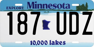 MN license plate 187UDZ