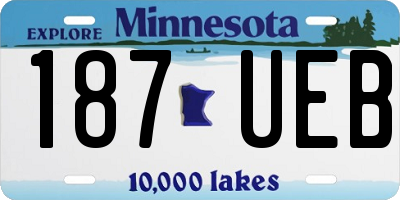 MN license plate 187UEB