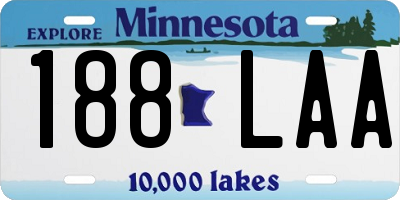 MN license plate 188LAA