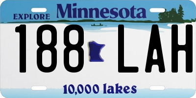 MN license plate 188LAH