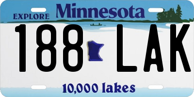 MN license plate 188LAK