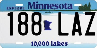 MN license plate 188LAZ