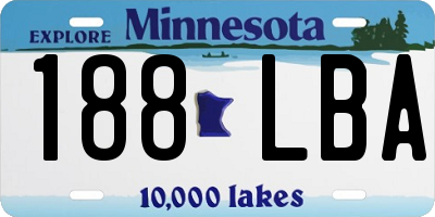 MN license plate 188LBA