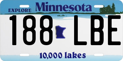 MN license plate 188LBE