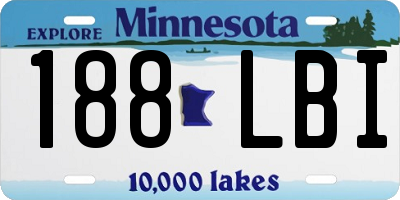 MN license plate 188LBI