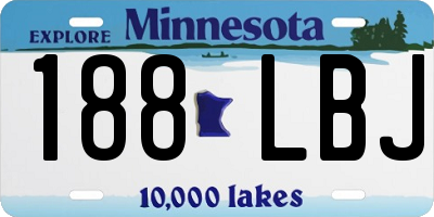 MN license plate 188LBJ