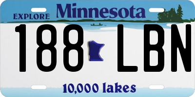 MN license plate 188LBN